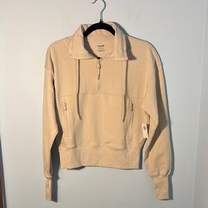 Old Navy Women's Beige Dynamic Fleece Half-Zip Sweatshirt